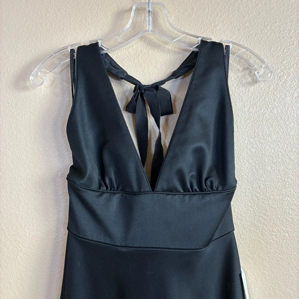J Crew New Size 4 Black Wool Halter Plunge‎ Neck Fit Flare Cocktail Dress